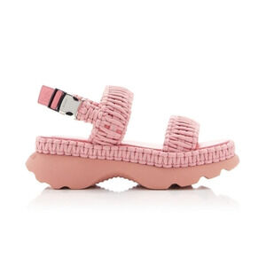 Moncler Belay Woven Sandals in pink size 10